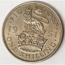 GREAT BRITAIN UK 1951 . ONE 1 SHILLING 
